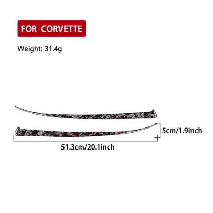 2pcs/Set Forged Gold Foil Carbon Fiber Car Front Light Below Decorative Sticker for Chevrolet Corvette C8 2020-, Left and Right Driver, Front Light Below
