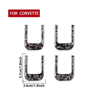 4pcs/Set Forged Gold Foil Carbon Fiber Car Sun Visor Decorative Sticker for Chevrolet Corvette C8 2020-, Left and Right Driver, Sun Visor