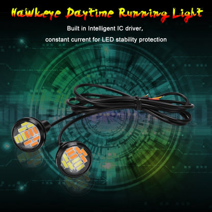 10 PCS 23mm 12LEDs SMD-4014 DC9-80V Motorcycle Eagle Eye Light, 12LEDs SMD-4014, 12LEDs SMD-4014(White Light)