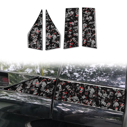 4pcs/Set Forged Gold Foil Carbon Fiber Car Roof Sides Decorative Sticker for Chevrolet Corvette C8 2020-, Left and Right Driver, Roof Sides