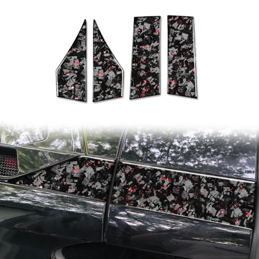 4pcs/Set Forged Gold Foil Carbon Fiber Car Roof Sides Decorative Sticker for Chevrolet Corvette C8 2020-, Left and Right Driver, Roof Sides