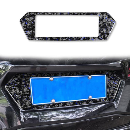 Forged Gold Foil Carbon Fiber Car Rear License Plate Frame Decorative Sticker for Chevrolet Corvette C8 2020-, Left and Right Driver, Rear License Plate Frame