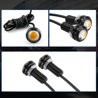 10 PCS 18mm 1.5W DC9-80V Motorcycle Eagle Eye Light Double Lens, 18mm Double Lens(Yellow Light), 18mm Double Lens(Red Light), 18mm Double Lens(White Light)