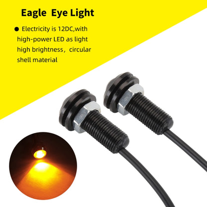 10 PCS 18mm 1.5W DC9-80V Motorcycle Eagle Eye Light Double Lens, 18mm Double Lens(Yellow Light), 18mm Double Lens(Red Light), 18mm Double Lens(White Light)
