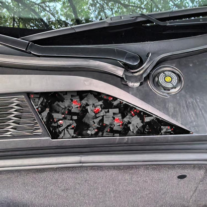Forged Gold Foil Carbon Fiber Car Front Storage Vents Decorative Sticker for Chevrolet Corvette C8 2020-, Left Driver, Front Storage Vents, Left Driver