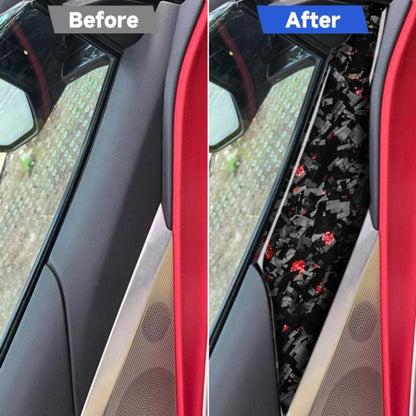 2pcs/Set Forged Gold Foil Carbon Fiber Car Door Panel Decorative Sticker for Chevrolet Corvette C8 2020-, Left and Right Driver, Door Panel
