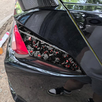 4pcs/Set Forged Gold Foil Carbon Fiber Car Taillight Sides Decorative Sticker for Chevrolet Corvette C8 2020-, Left and Right Driver, Taillight Sides