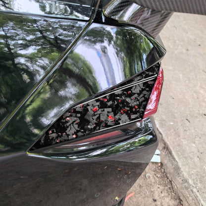 4pcs/Set Forged Gold Foil Carbon Fiber Car Taillight Sides Decorative Sticker for Chevrolet Corvette C8 2020-, Left and Right Driver, Taillight Sides
