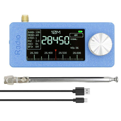 SI4732 1.9 inch IPS Display Portable Radio 0.5-108 MHz LSB USB AM FM Pocket Mini Radio, Telescopic Antenna + USB, Black Round Antenna + USB, Red Round Antenna + USB, Blue Round Antenna + USB