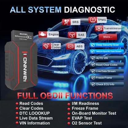 KONNWEI MAXOBD Full Car System Scanner OBD2 Diagnostic Tool Code Read