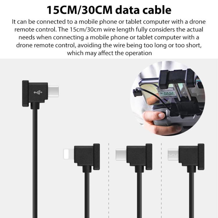 BRDRC Converting Data Cable for DJI Mini 4 Pro / Mavic 3 / Air 2 / Air 2S, 15cm Type-C to Type-C, 15cm Type-C to Android, 15cm Type-C to 8 Pin, 30cm Type-C to Type-C, 30cm Type-C to Android, 30cm Type-C to Android + Holder, 30cm Type-C to 8 Pin + Holder