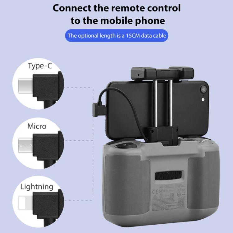 BRDRC Converting Data Cable for DJI Mini 4 Pro / Mavic 3 / Air 2 / Air 2S, 15cm Type-C to Type-C, 15cm Type-C to Android, 15cm Type-C to 8 Pin, 30cm Type-C to Type-C, 30cm Type-C to Android, 30cm Type-C to Android + Holder, 30cm Type-C to 8 Pin + Holder