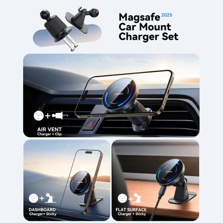 JOYROOM JR-ZS502 15W Magnetic Wireless Car Charger Holder, JR-ZS502