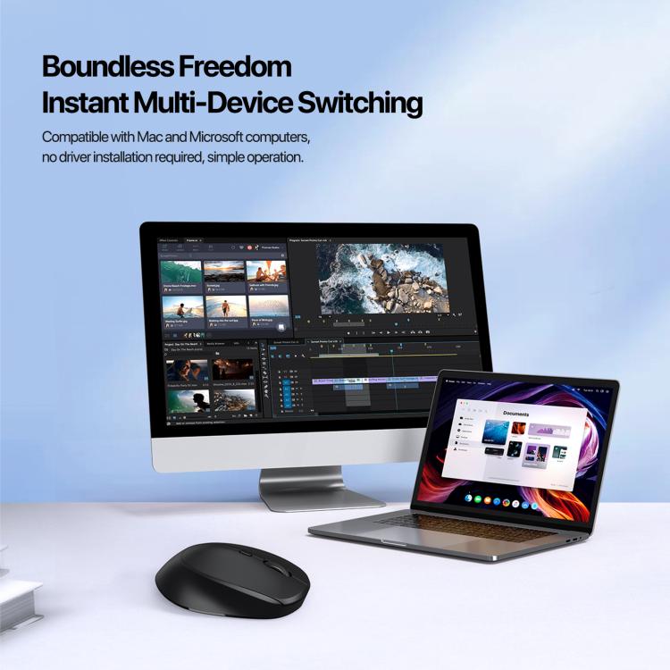 DUX DUCIS DM Series Bluetooth 2.4GHz Wireless Mouse, 1600/1200/800DPI