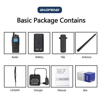 Baofeng DM-1701 1.77 inch Ccolor Screen DMR Direct Dual Capacity Standard Handheld Walkie Talkie, EU Plug, US Plug