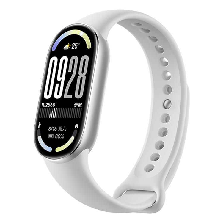 Original Xiaomi Smart Band 10, 1.72 inch AMOLED Screen 5ATM Waterproof Smart Watch, Support Blood Oxygen / Heart Rate Monitor, Smart Band 10 Black, Smart Band 10 Silver