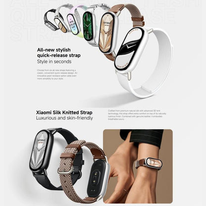 Original Xiaomi Smart Band 10, 1.72 inch AMOLED Screen 5ATM Waterproof Smart Watch, Support Blood Oxygen / Heart Rate Monitor, Smart Band 10 Black, Smart Band 10 Silver, Smart Band 10 Pink Gold