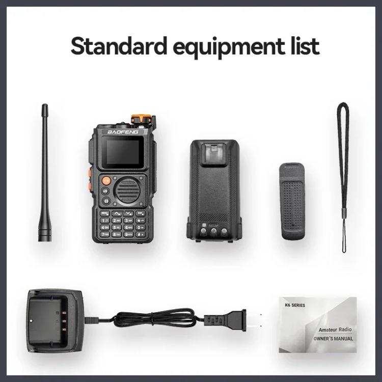 Baofeng K6 1.44 inch Screen FM Handheld Analog Walkie Talkie, EU Plug, US Plug