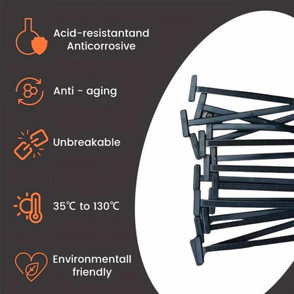 100pcs / Pack PP Universal Cable Tie Buckle, 100pcs / Pack