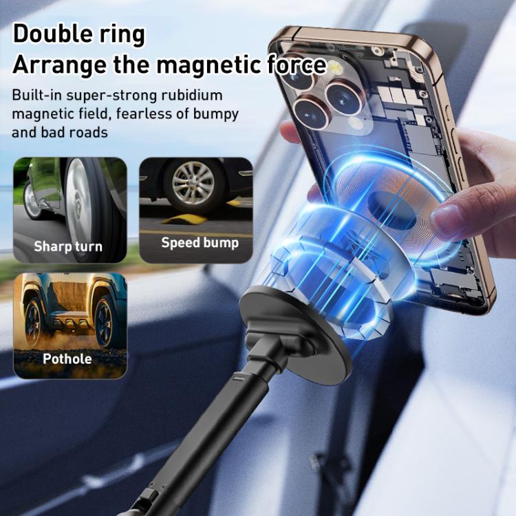 J34 Retractable Vacuum Adsorption Magnetic Car Phone Holder, J34