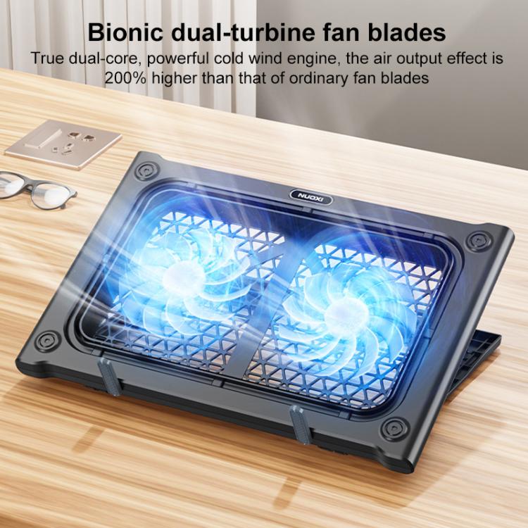 NUOXI C400 6-Speed Adjustable Dual-Core Large Fan Laptop Cooler, NUOXI C400