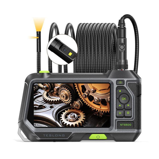 TESLONG NTS500 8mm Dual Lens 5m Industrial Pipeline Endoscope with 5 inch HD Screen, 8mm Dual Lens / 5m