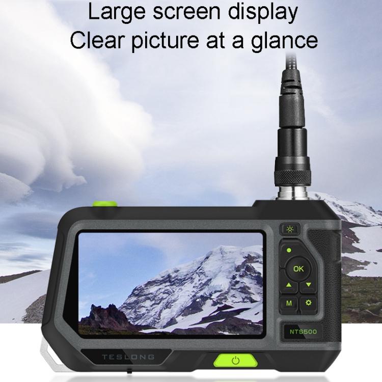 TESLONG NTS500 8mm Dual Lens 5m Industrial Pipeline Endoscope with 5 inch HD Screen, 8mm Dual Lens / 5m