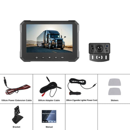 5 inch Digital Wired 1 to 1 Reversing Display Screen Car Central Control Machine Set, With Europe Short License Plate Holder, With North America Long License Plate Holder