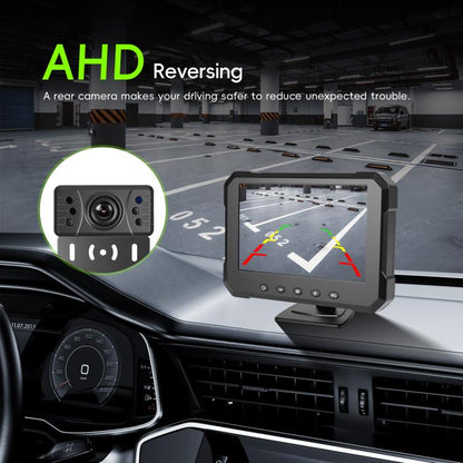 5 inch Digital Wired 1 to 1 Reversing Display Screen Car Central Control Machine Set, With Europe Short License Plate Holder, With North America Long License Plate Holder