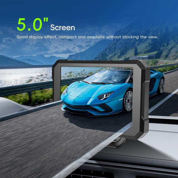 5 inch Digital Wired 1 to 1 Reversing Display Screen Car Central Control Machine Set, With Europe Short License Plate Holder, With North America Long License Plate Holder