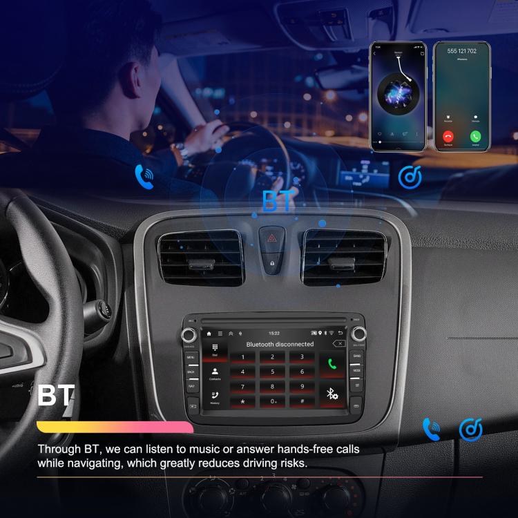 For Dacia Android 15 7 inch Wireless CarPlay Car Player Car Central Control Navigation Machine, Standard, Standard+AHD+Microphone