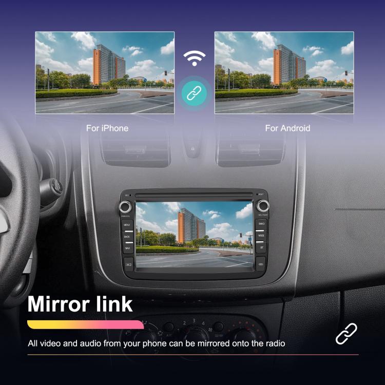 For Dacia Android 15 7 inch Wireless CarPlay Car Player Car Central Control Navigation Machine, Standard, Standard+AHD+Microphone