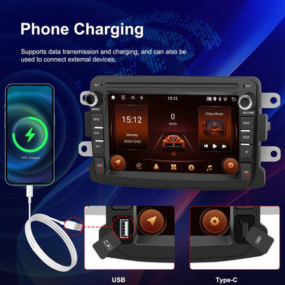 For Dacia Android 15 7 inch Wireless CarPlay Car Player Car Central Control Navigation Machine, Standard, Standard+AHD+Microphone