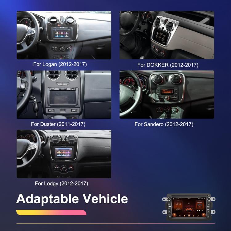 For Dacia Android 15 7 inch Wireless CarPlay Car Player Car Central Control Navigation Machine, Standard, Standard+AHD+Microphone