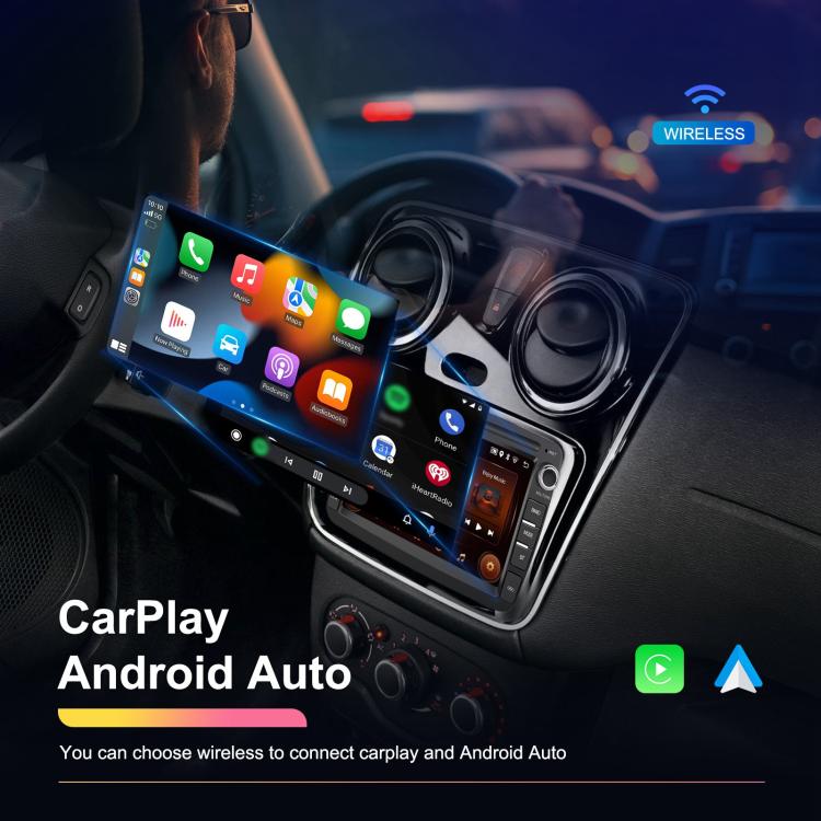 For Dacia Android 15 7 inch Wireless CarPlay Car Player Car Central Control Navigation Machine, Standard, Standard+AHD+Microphone