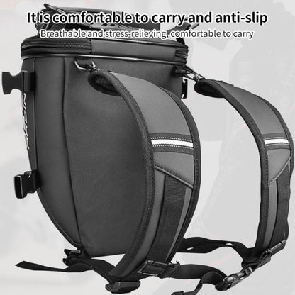 GHOST RACING GR-CWB06 PU Leather Motorcycle Tail Bag Rear Seat Travel Bag Backpack