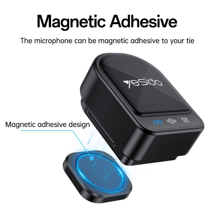 Yesido KR19 2 in 1 Magnetic Button Lavalier Microphone