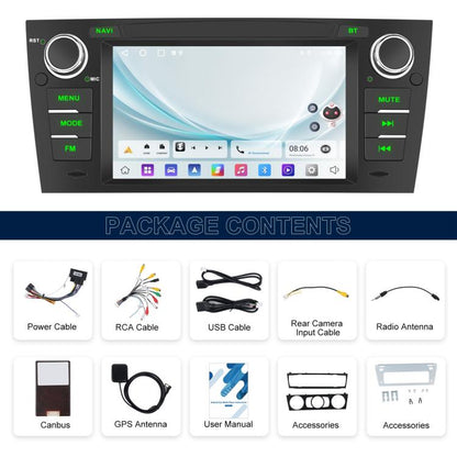 For BMW 3 Series E90 Android 15 7 inch Car CarPlay Car Navigation Reversing Image Integrated Machine, Standard, Standard+AHD+Microphone