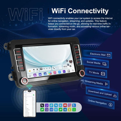 For Volkswagen Android 15 7 inch Horizontal Screen Car Player Car Central Control Navigation, Standard, Standard+AHD+Microphone