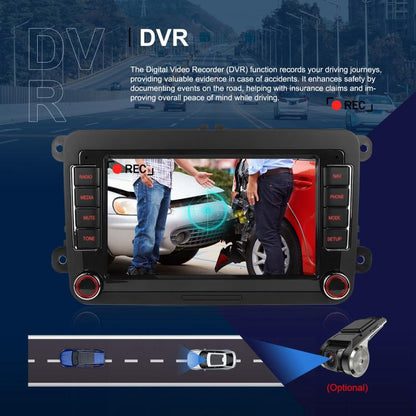 For Volkswagen Android 15 7 inch Horizontal Screen Car Player Car Central Control Navigation with Dual USB Ports, Standard, Standard+AHD+Microphone