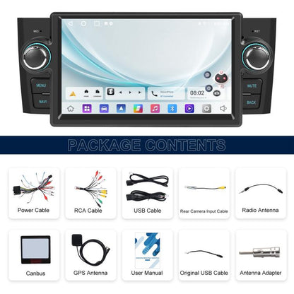 For Fiat Punto 2005-2009 Android 15 7 inch 2G+64G Car Central Control Audio Video Navigation, Standard, Standard+AHD+Microphone