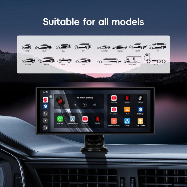Android 15 2G+32G Car Reversing Display Monitor Screen Without Rear View Camera WiFi Version, 7 inch, 9 inch, 10.1 inch, 10.25 inch