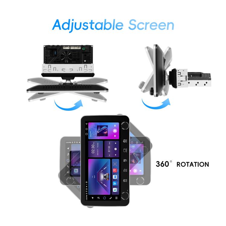 10.36 inch Screen Android 15 Car CarPlay Navigation Integrated Machine with Dual Knob, Standard, Standard+AHD+Microphone