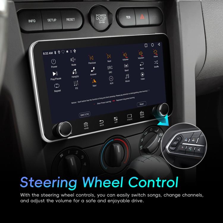 10.36 inch Screen Android 15 Car CarPlay Navigation Integrated Machine with Dual Knob, Standard, Standard+AHD+Microphone