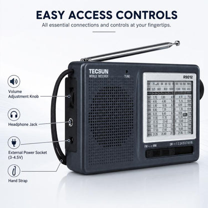 Tecsun R-9012 Portable Full Band FM Radio, R-9012