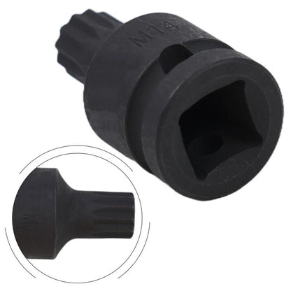Brake Pad Screw Disassembly Tool Screw Removal Sleeve 14mm Triple Square XZN Socket for Volkswagen / Audi