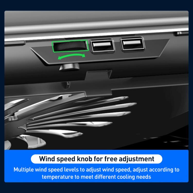 NUOXI Q5A 6-Speed Adjustable 6-Core Large Fan Cooling Pad, Q5A (Black), Q5A (Silver)
