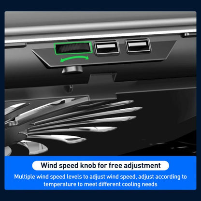 NUOXI Q5A 6-Speed Adjustable 6-Core Large Fan Cooling Pad, Q5A (Black), Q5A (Silver)