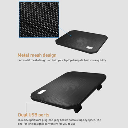 NUOXI M10B Dual Large Fan Laptop Cooling Pad, M10B