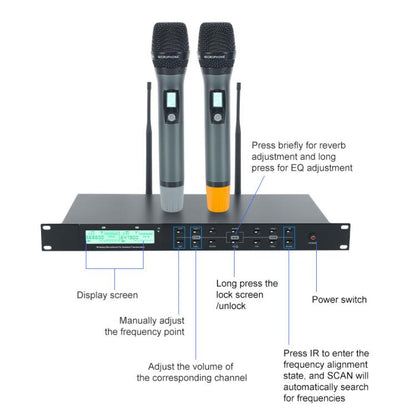 AI-101 Professional Home Karaoke 7-band Reverberation Wireless Microphone